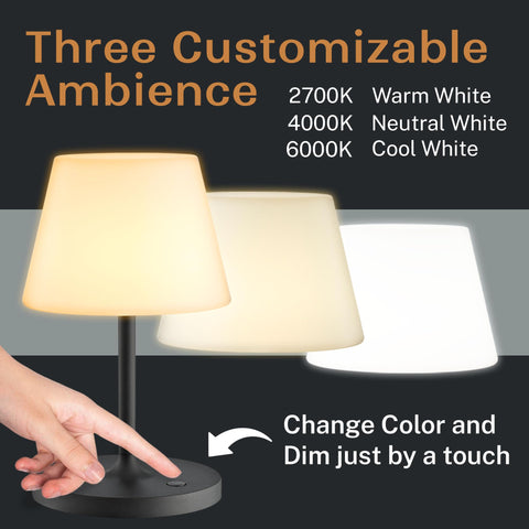 Glendora cordless lamp in kitchen-dining setup shows ambient task lighting