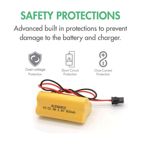 GLESOURCE 3.6V Ni-Cd battery with secure connectors for easy installation