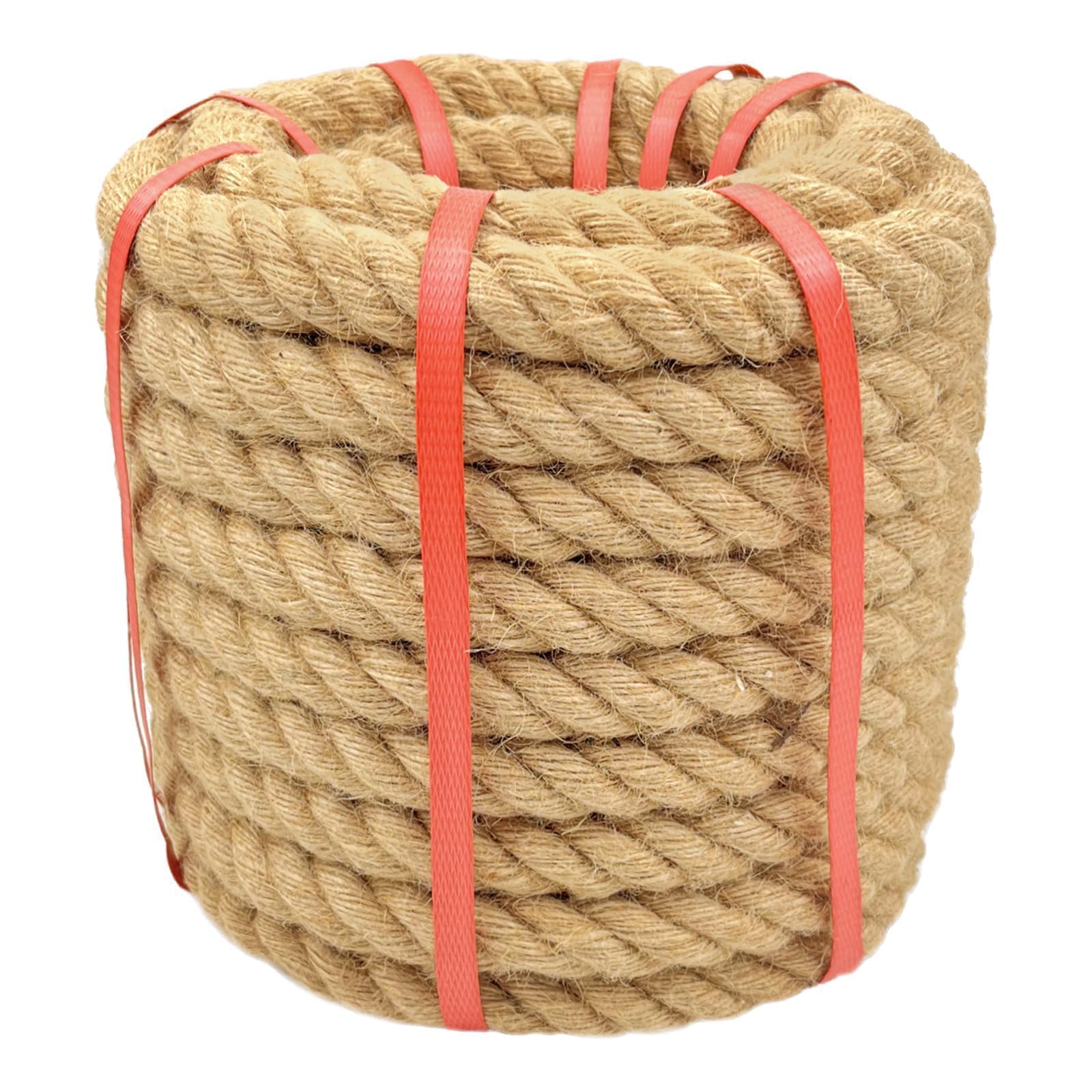 Glfcai 1-inch hemp rope coil showcasing strong grip for versatile outdoor use