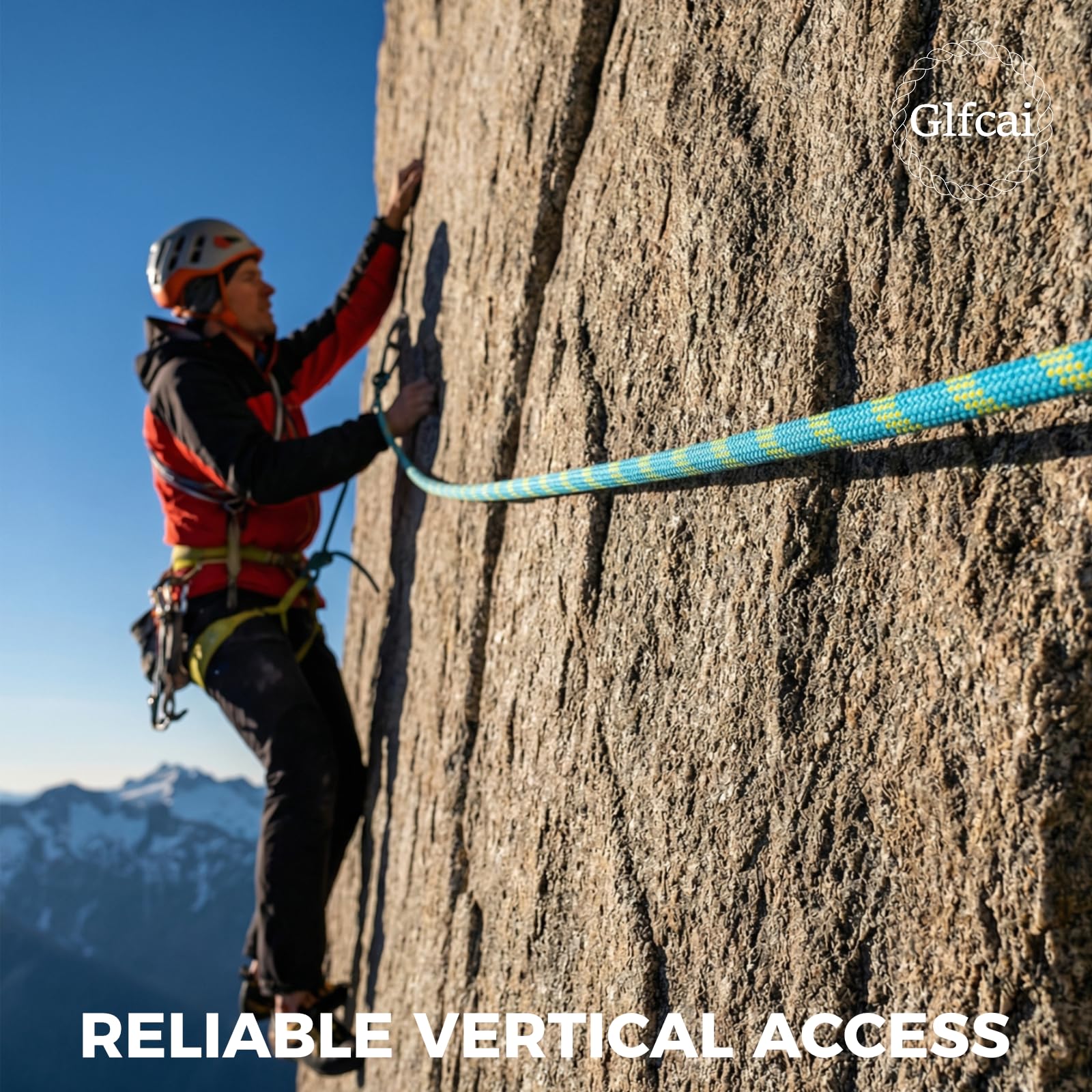 Glfcai 9000lbs MBS arborist rope 150ft designed for safe heavy-load rigging in tree work.