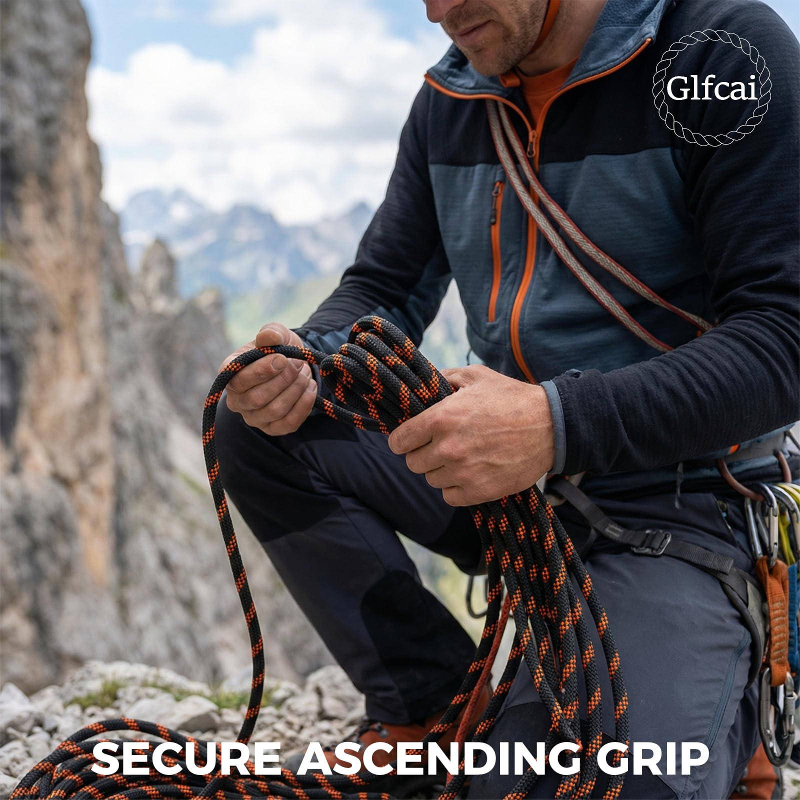 Glfcai static low-elongation bull rope offers controlled lowering of large limbs.
