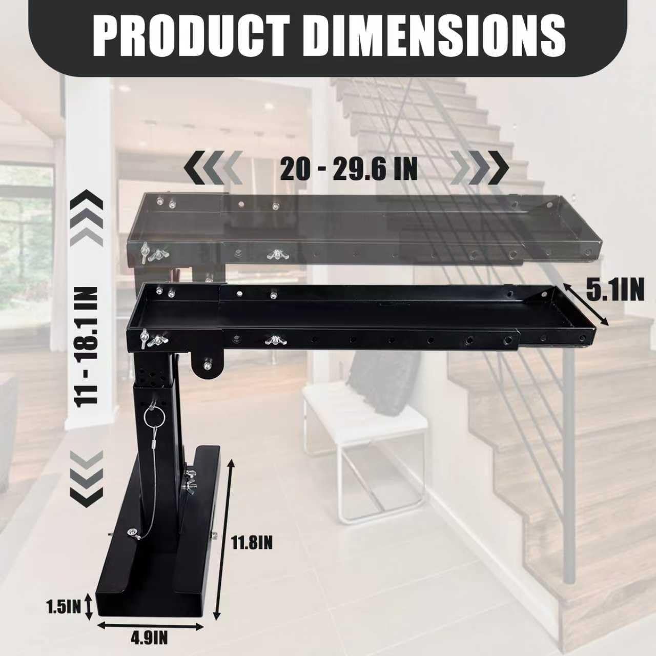GLGFFZZ stabilizer attached to a ladder demonstrates improved stability.