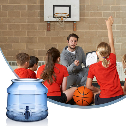 GlikCeil clear blue jug base on countertop supports hygiene