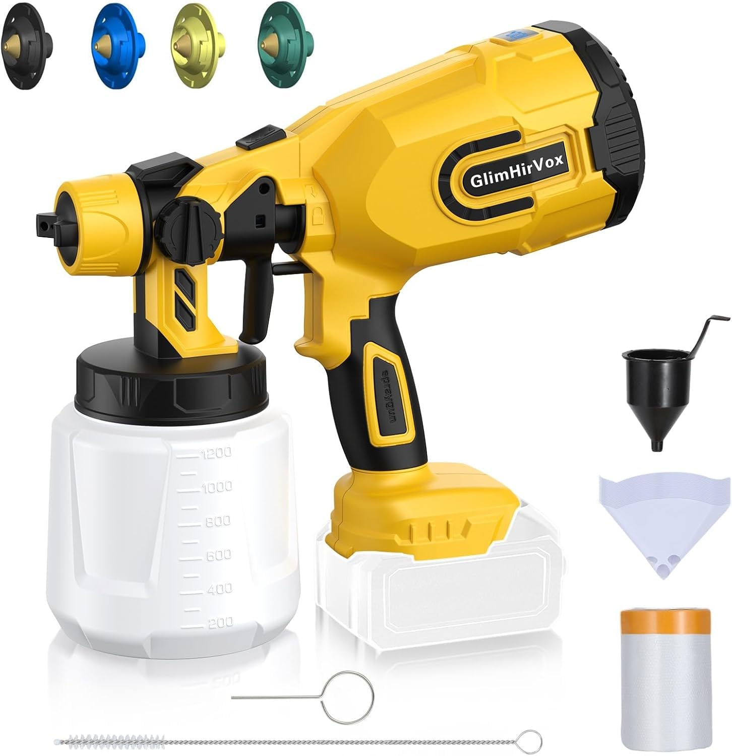 GlimHirVox cordless sprayer in use for fast indoor painting
