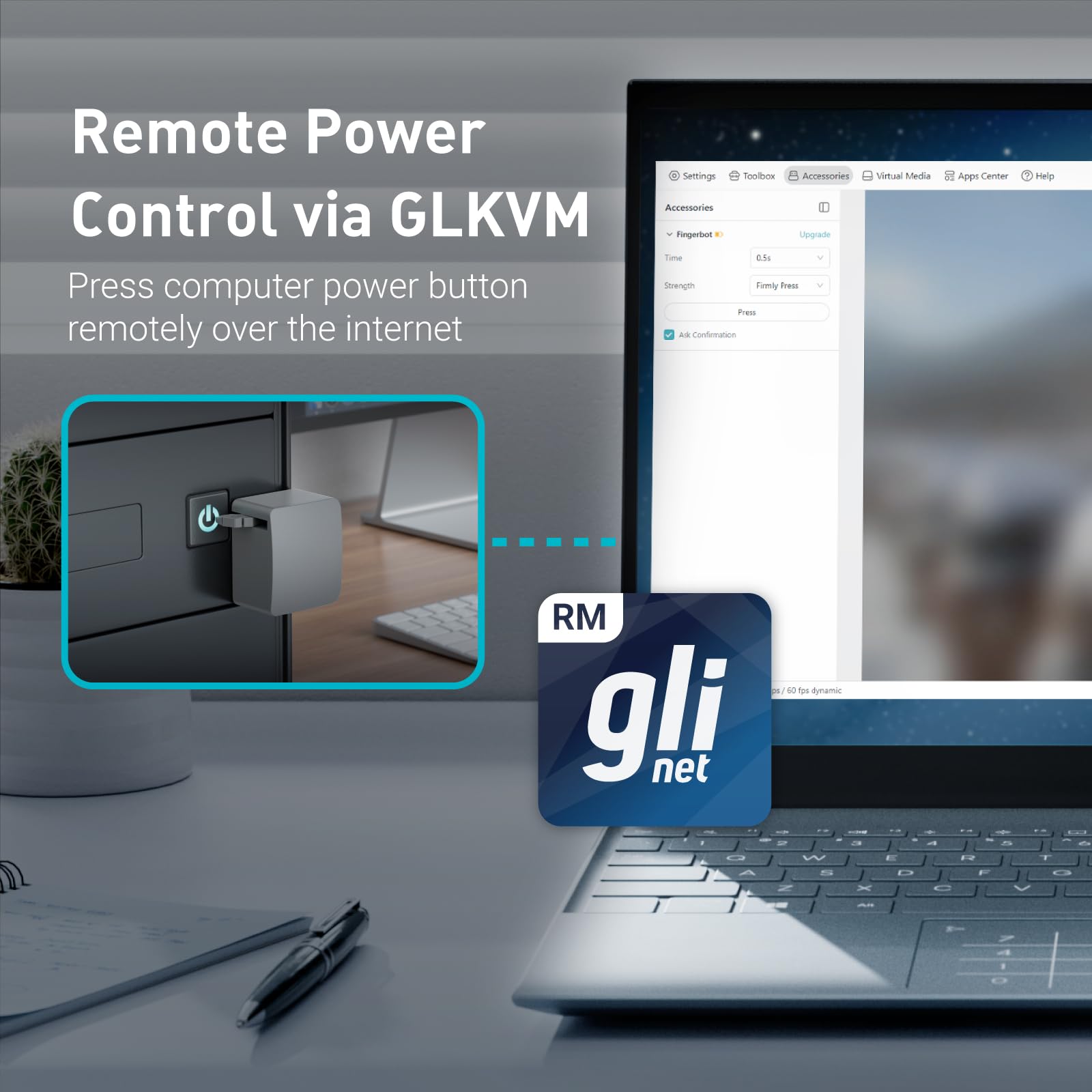 GL.iNet Fingerbot RM1PE PoE integration for convenient remote power management