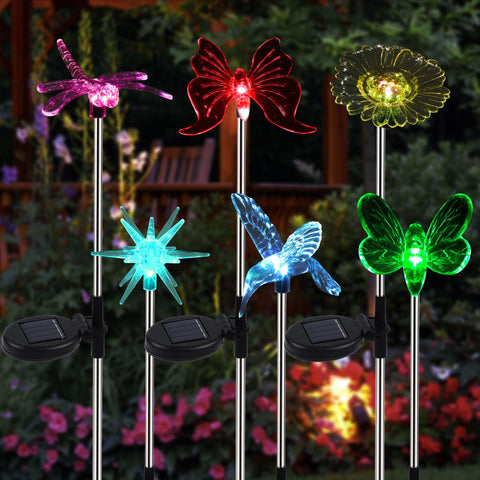 Glintoper butterfly figurine light brightens pathways with colorful glow at night