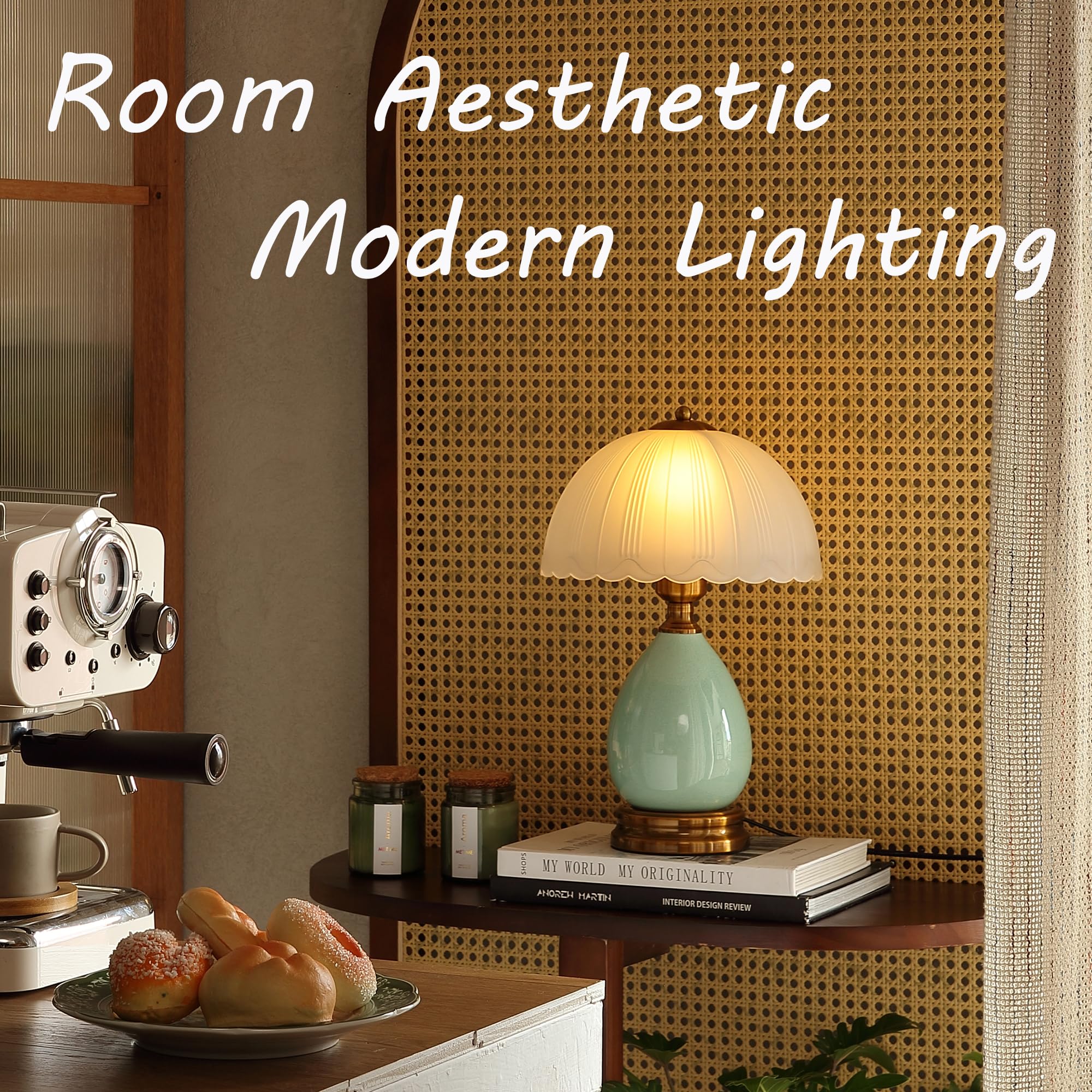 Glivpny ceramic base table lamp for desks and nightstands.