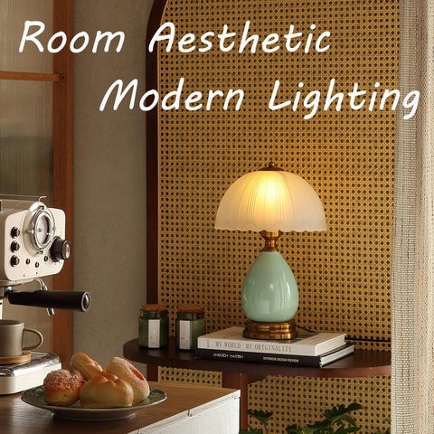 Glivpny ceramic base table lamp for desks and nightstands.