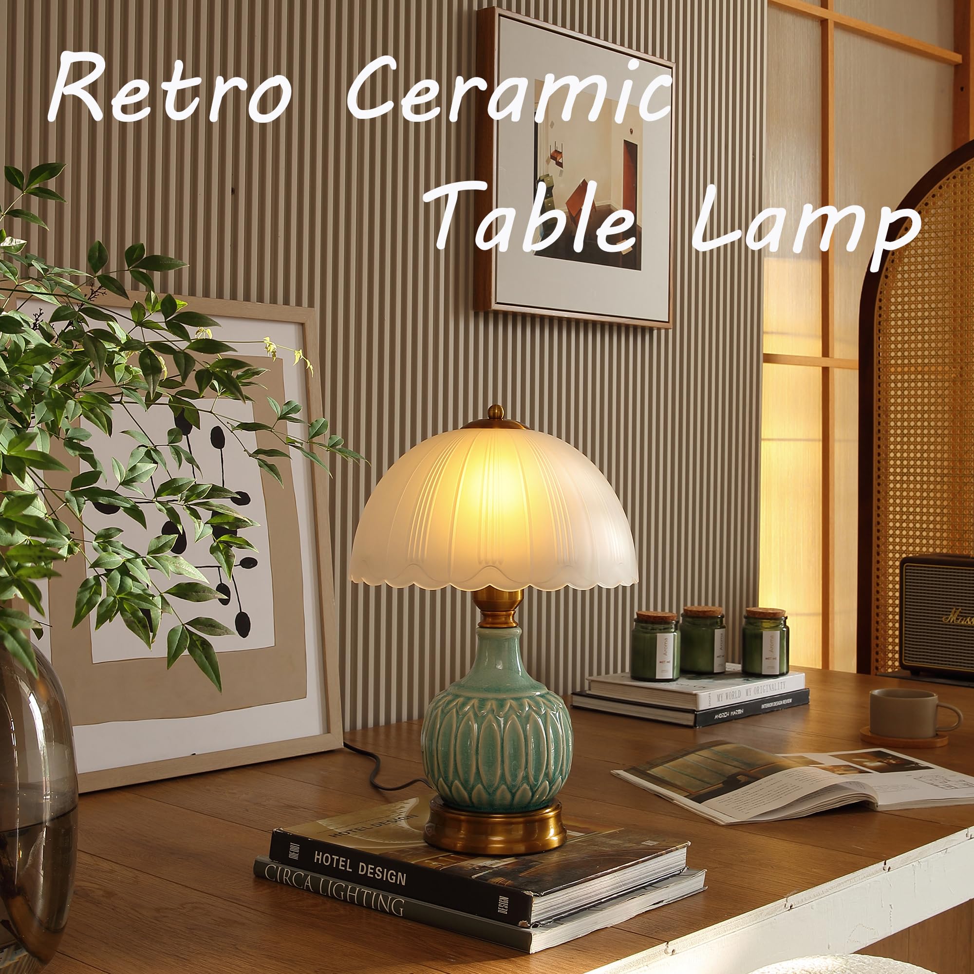Glivpny modern ceramic table lamp ideal for bedroom lighting and desk tasks.