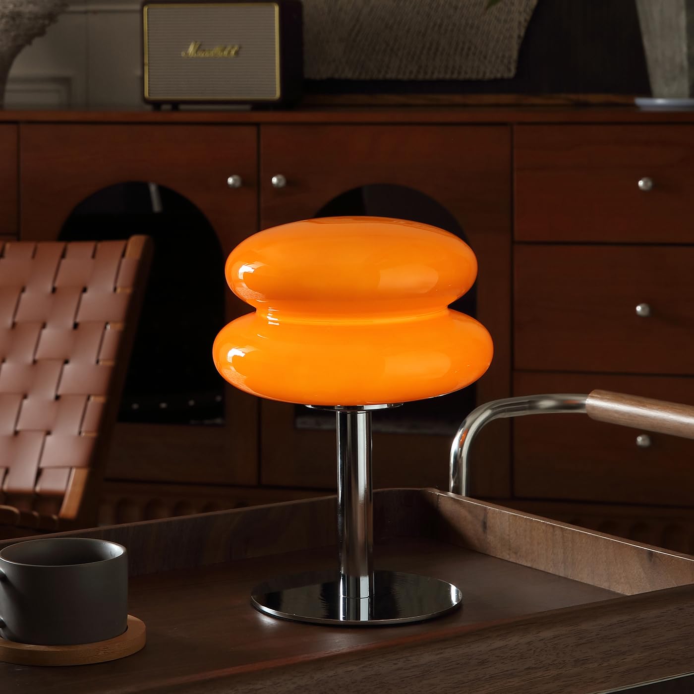 Glivpny mushroom lamp bedroom orange with warm ambient light for a cozy retreat.