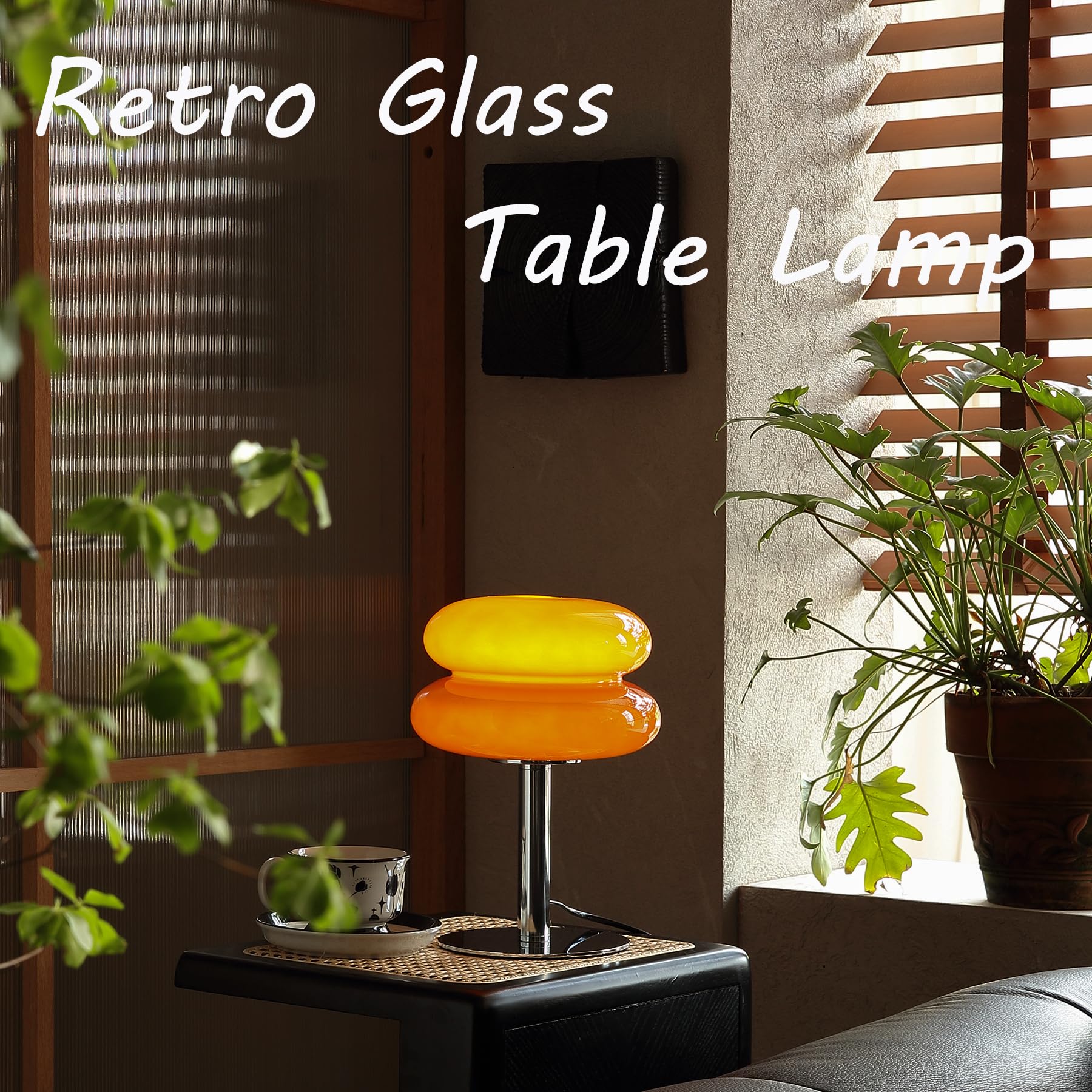 Glivpny mushroom lamp chrome base adds sleek mid-century touch