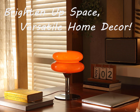 Glivpny mushroom lamp stepless dimming orange enables ambient or task lighting.