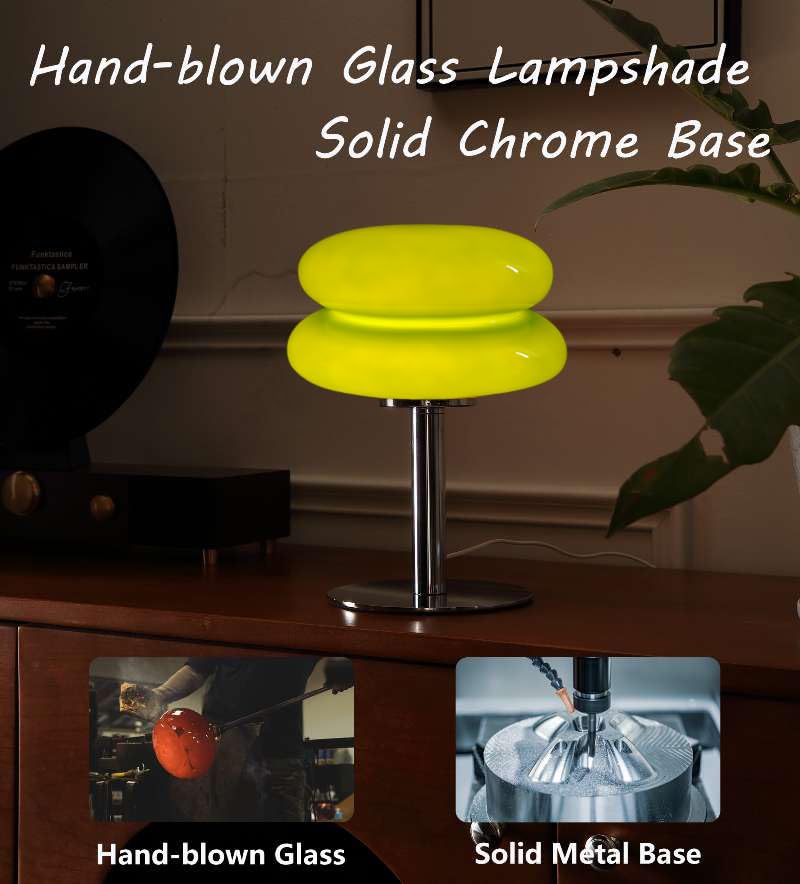 Glivpny stepless dimmable mushroom lamp for bedside reading and mood lighting.