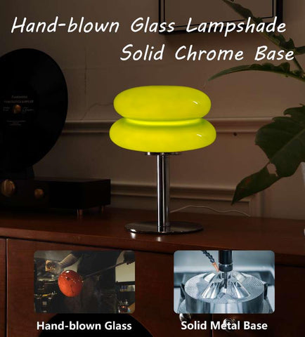 Glivpny stepless dimmable mushroom lamp for bedside reading and mood lighting.