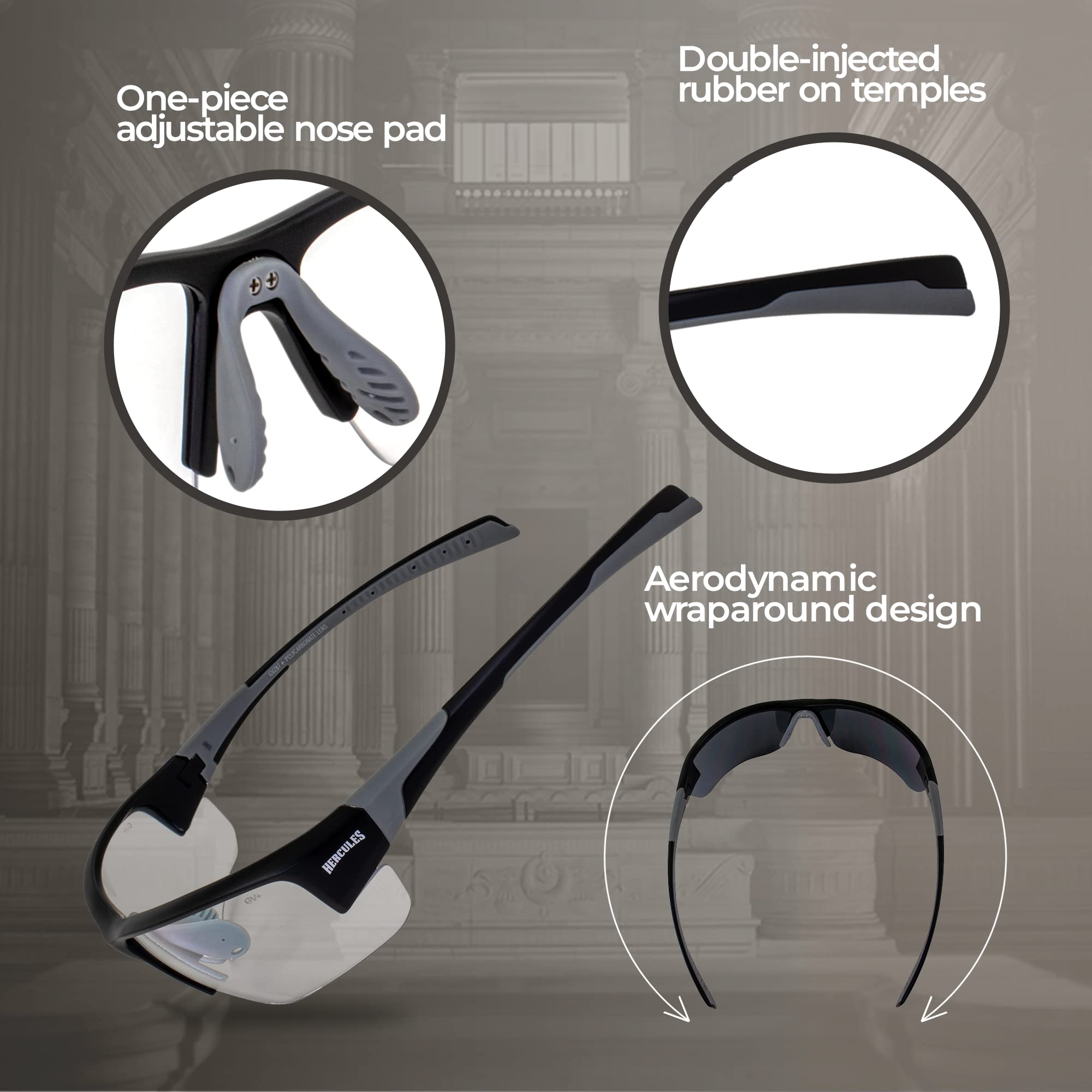 Global Vision Hercules 7 lens close-up highlights photochromic transition
