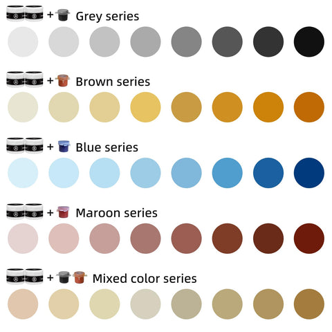Globalcom color gels palette demonstrating color matching options for repairs