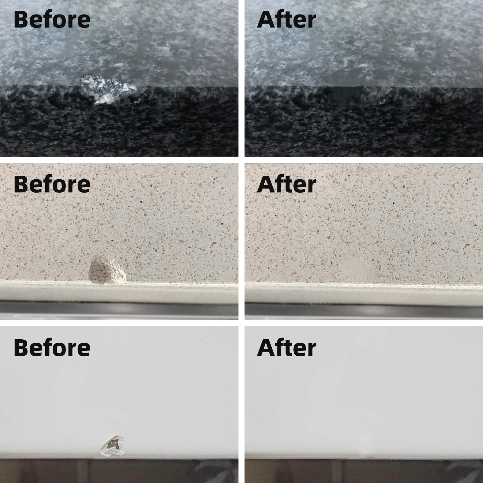 Globalcom countertop repair process on granite and quartz surfaces