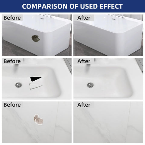 Globalcom Tub Repair Kit White mixing bottles showing 1:1 ratio