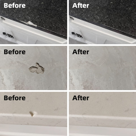 Globalcom two-part epoxy mix in action, forming a durable repair