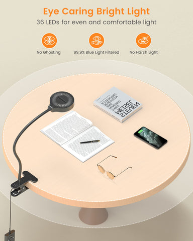 Amber mode warm reading light from Glocusent for eye-friendly evenings.
