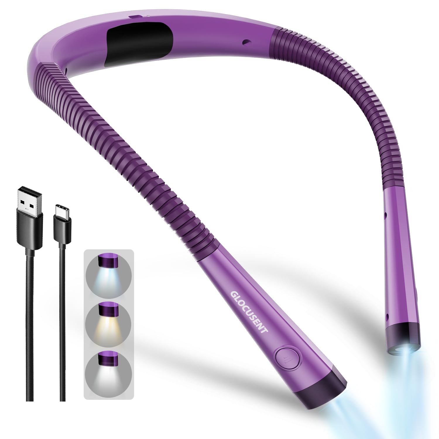 Glocusent Book Light packaging with bookmark and charging cable