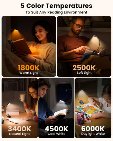 Glocusent warm to cool color temperatures for bedtime relaxation or study.