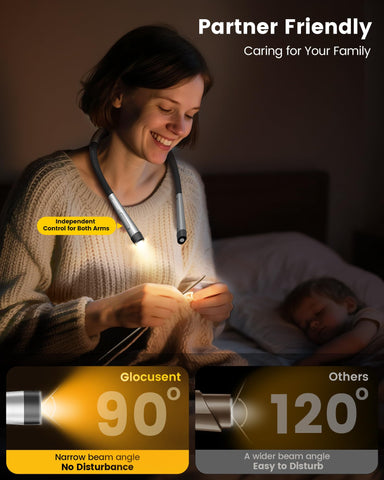 Glocusent 30/45-minute timers help manage reading sessions.