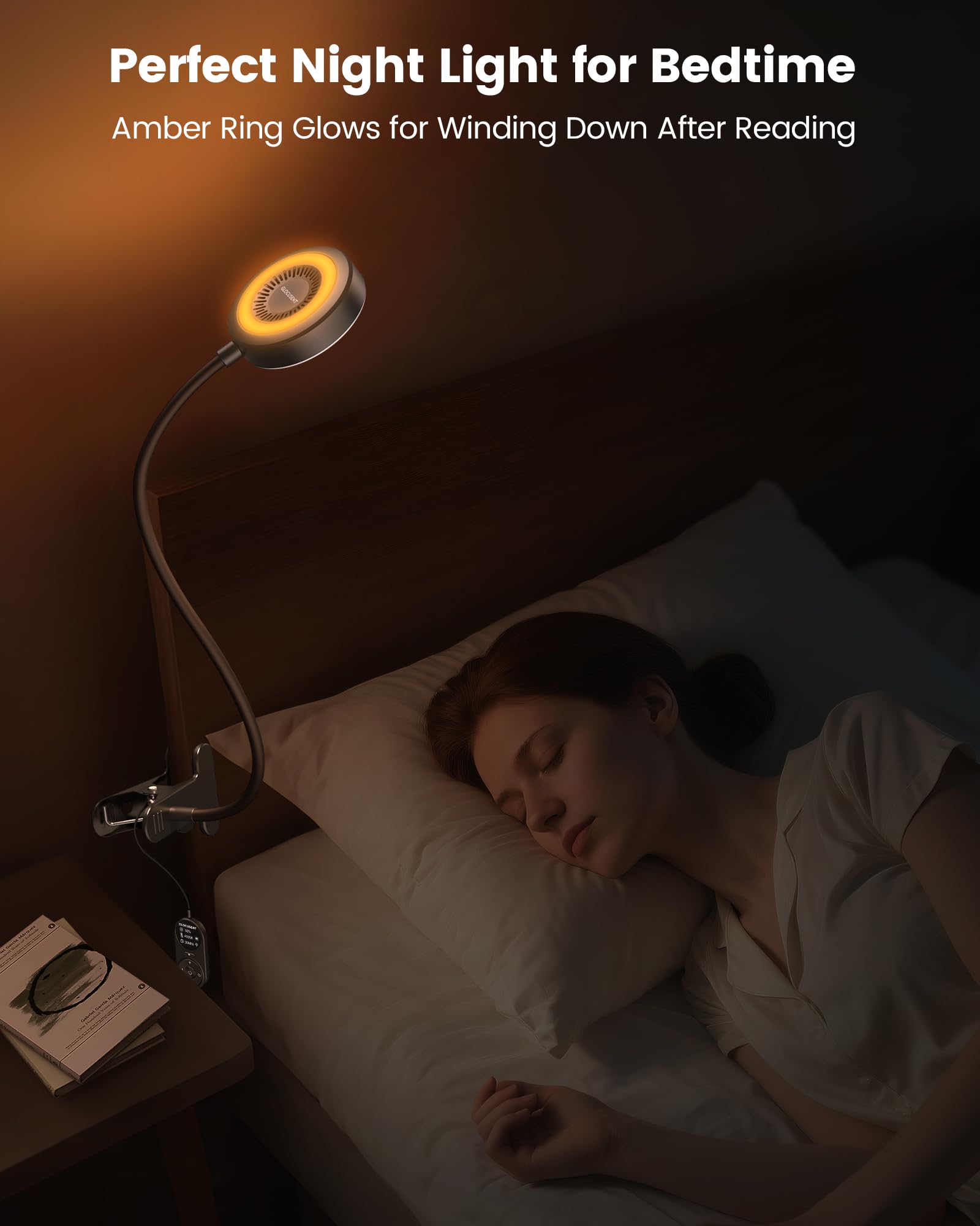 Glocusent gooseneck lamp adjusts 360 degrees for precise, focused lighting