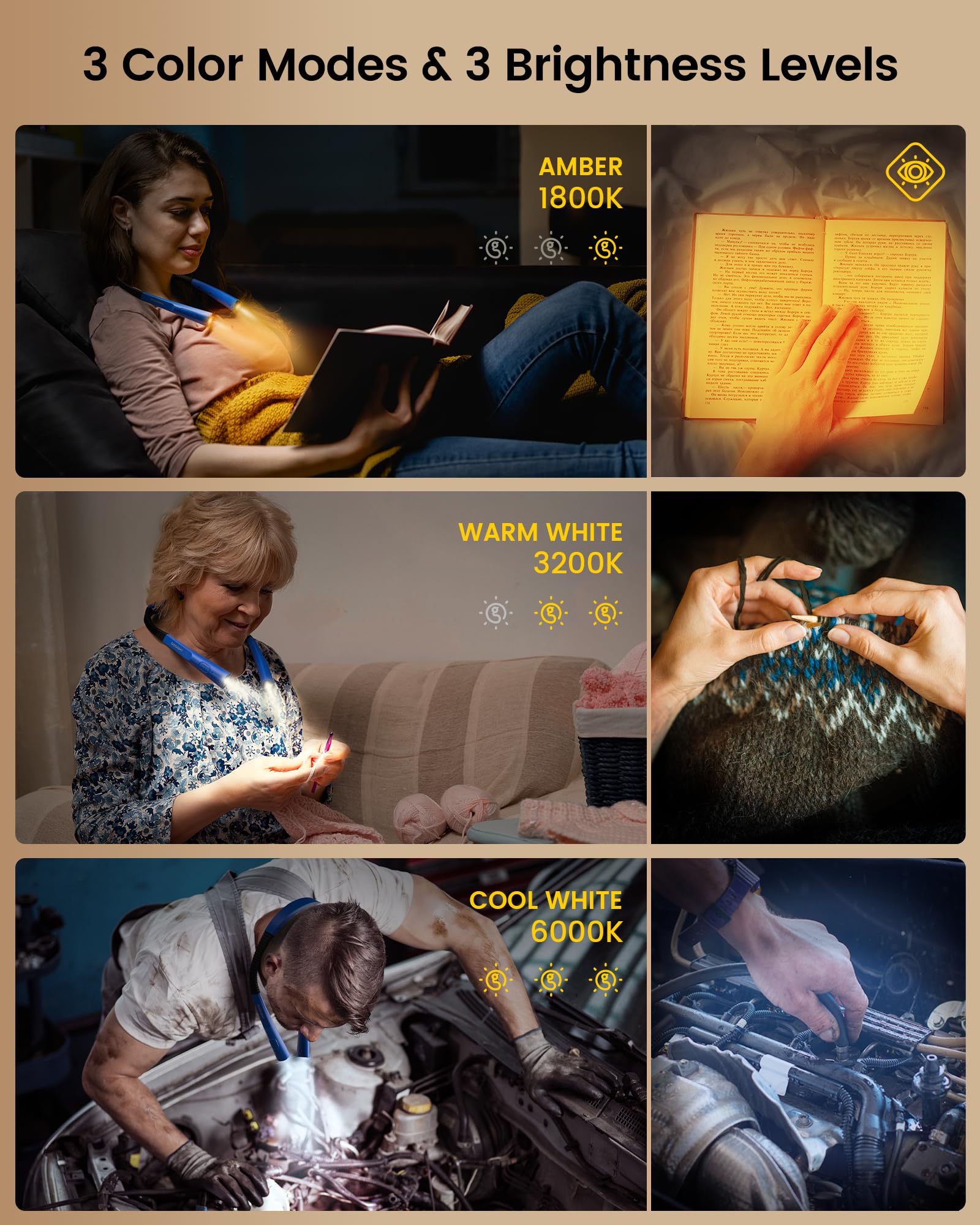 Glocusent light features a 30-minute timer to auto-off after bedtime reading.