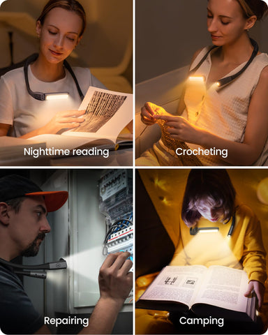 Glocusent neck light provides five brightness levels with stepless dimming.