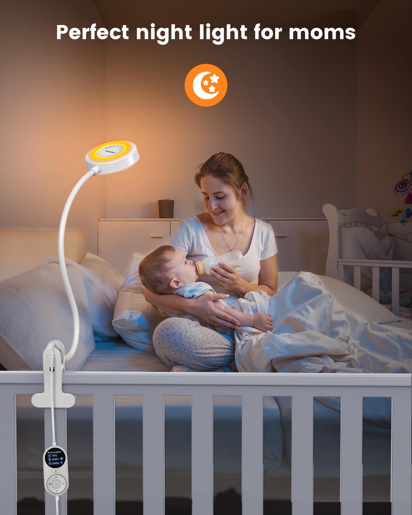 Glocusent strong clip attaches to headboards and desks securely