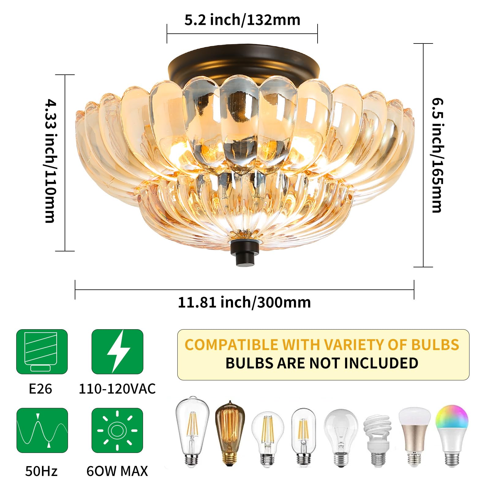 GloMuse dimmable-capable fixture for adjustable brightness