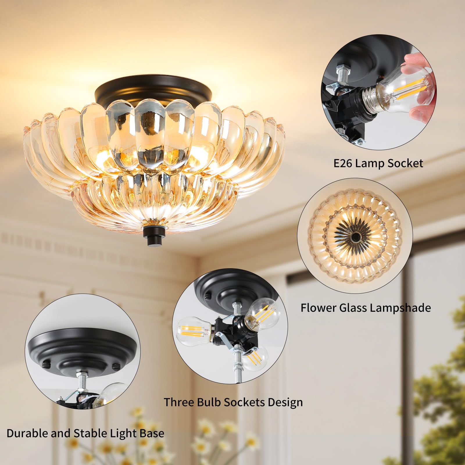 GloMuse shadow pattern enhancing room depth from close-to-ceiling design