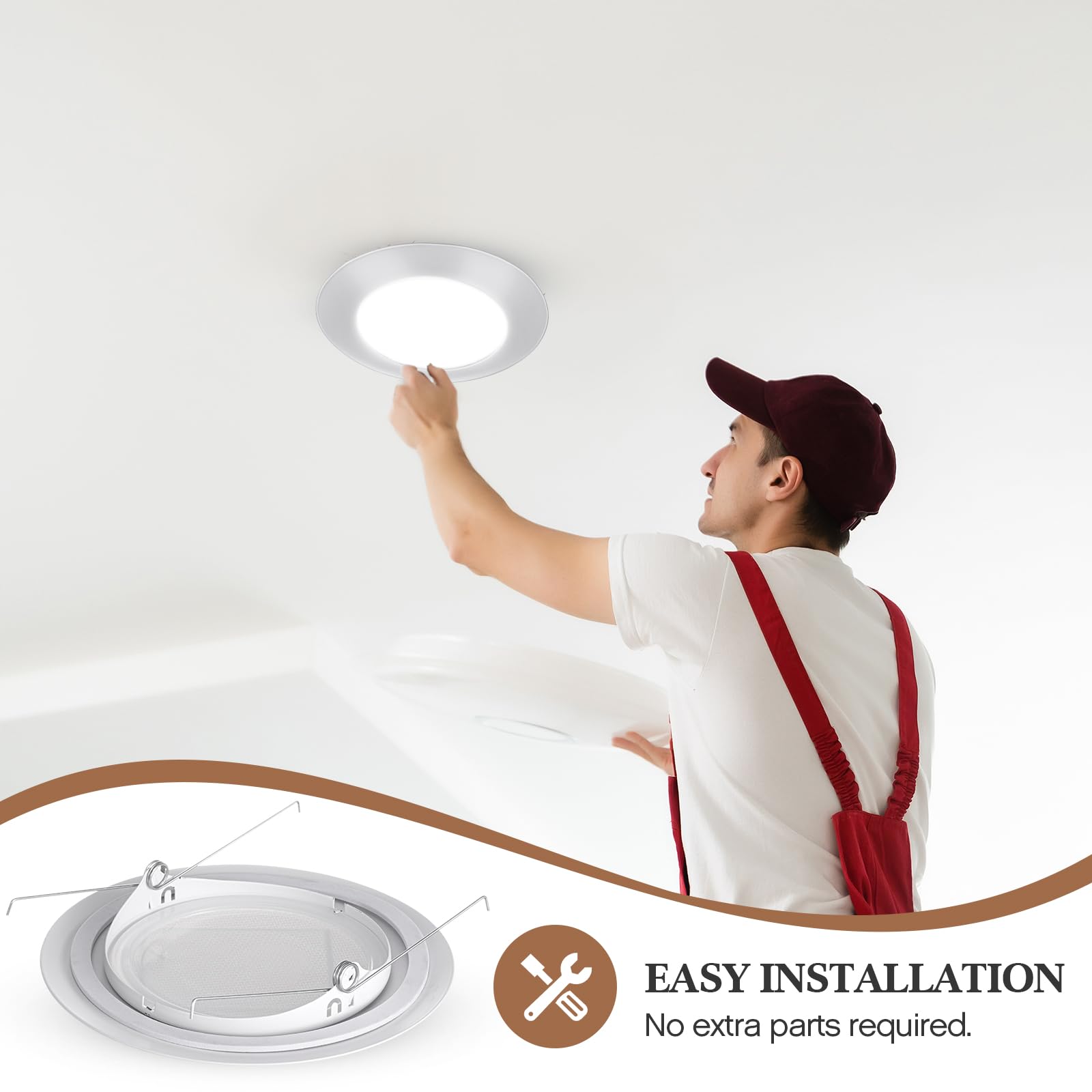 Glooglitter 6-inch recessed housing trim in white for a clean finish.