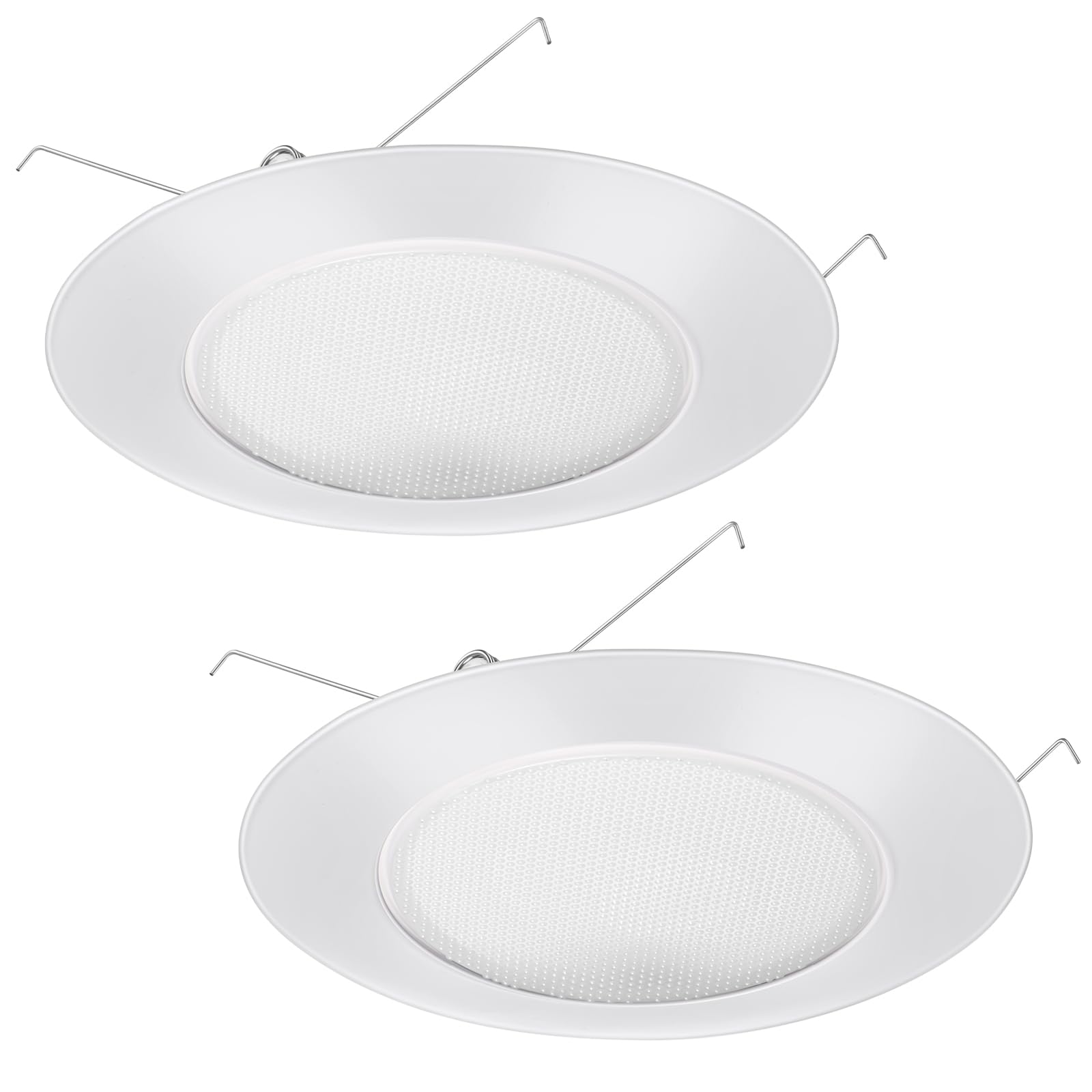 Glooglitter 6-inch shower light cover with Albalite lens for a dry, elegant bathroom.