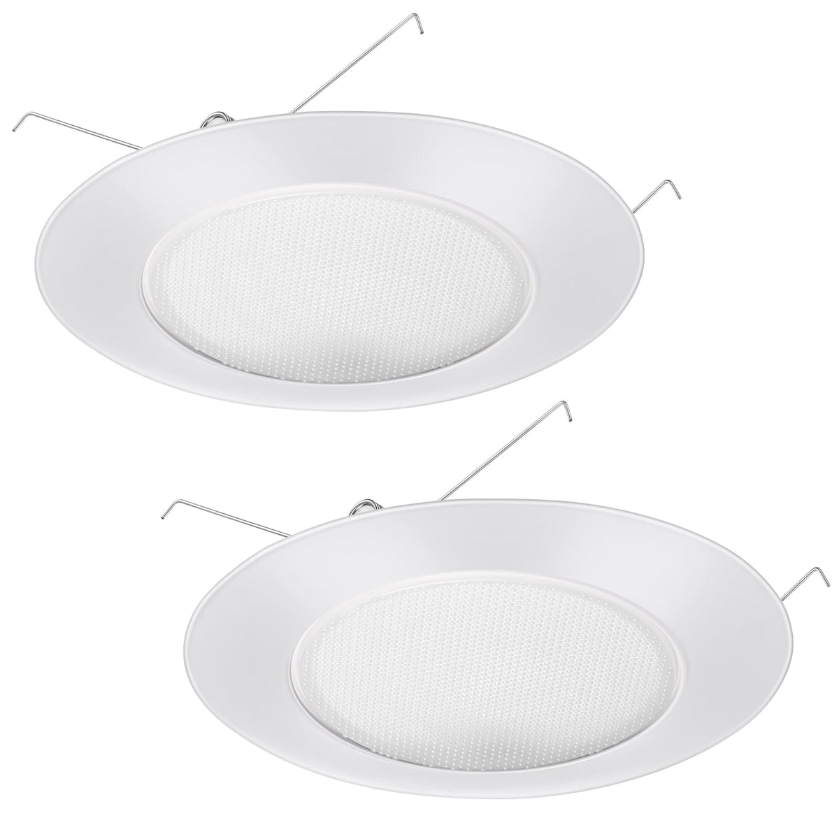 Glooglitter 6-inch shower light cover with Albalite lens for a dry, elegant bathroom.