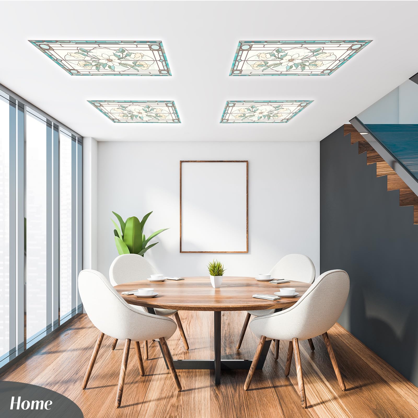 Glooglitter retro floral design panel complements interiors with soft ambiance.