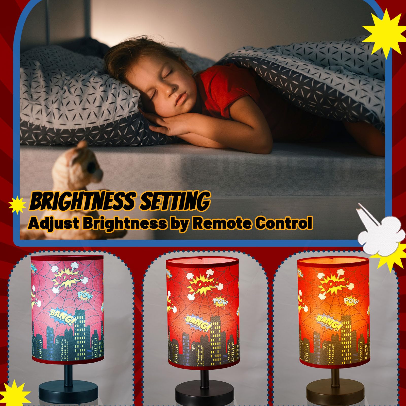 Glooglitter City Bedside Lamp uses energy-efficient LED for cool, safe light