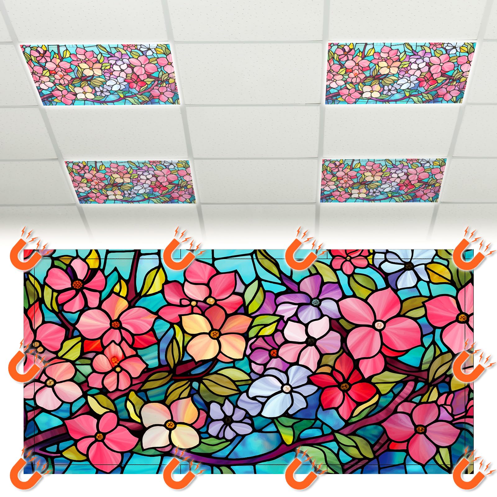 Glooglitter floral light cover 4pc set diffuses color for cozy spaces