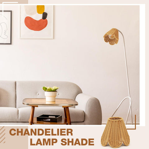 Glooglitter rattan lampshade easy installation by threading through the top center hole
