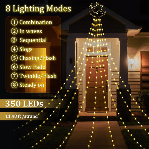 Glooglitter Ramadan waterfall light porch illumination with USB power.