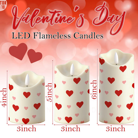 Glooglitter Valentine heart candle pink glow for cozy evenings