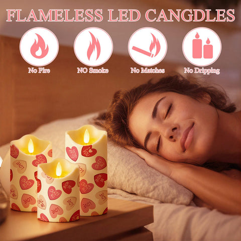 Glooglitter pink heart LED candle at 5.9 inches height adds warm ambiance safely