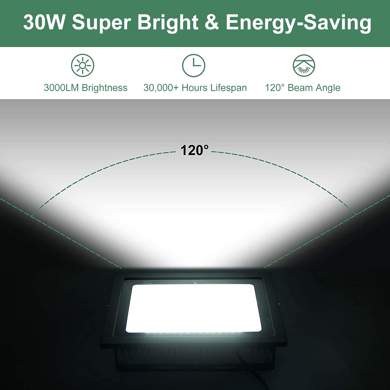 GLORIOUS-LITE outdoor flood light 6000K daylight enhances visibility