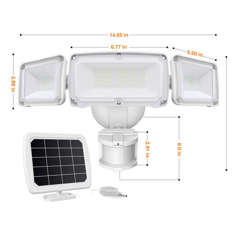GLORIOUS-LITE outdoor flood light illuminating garage and yard