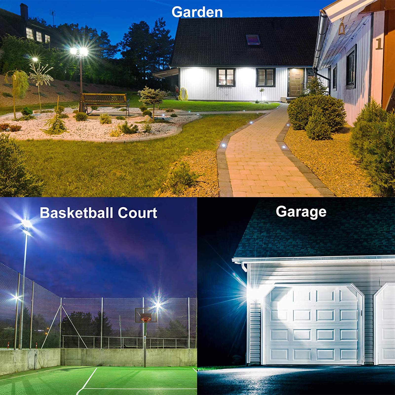 GLORIOUS-LITE wide 120-degree beam covers large outdoor areas
