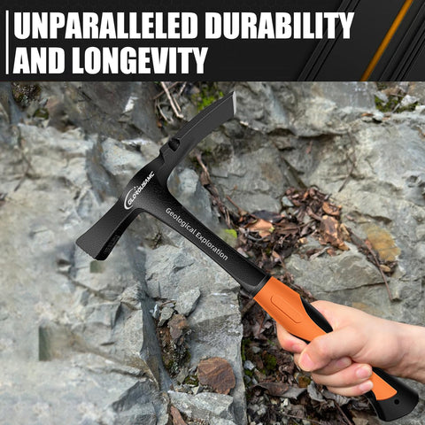 glorousamc 36 oz Ultra Rock Pick Hammer in use chipping concrete.