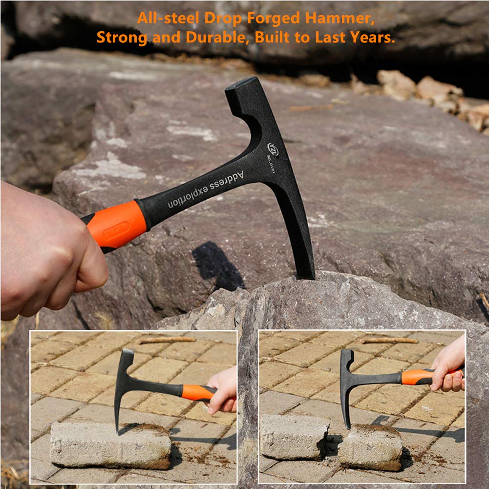 glorousamc forged brick hammer in action with durable steel-forged construction.