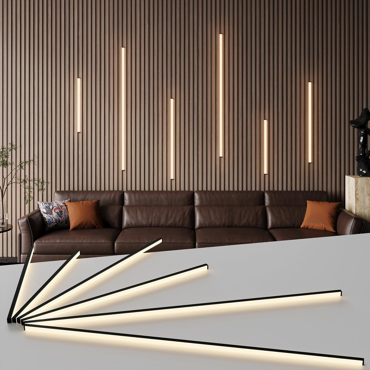 GloryAir slat wall light 16-inch length adds warm ambience to any wall.