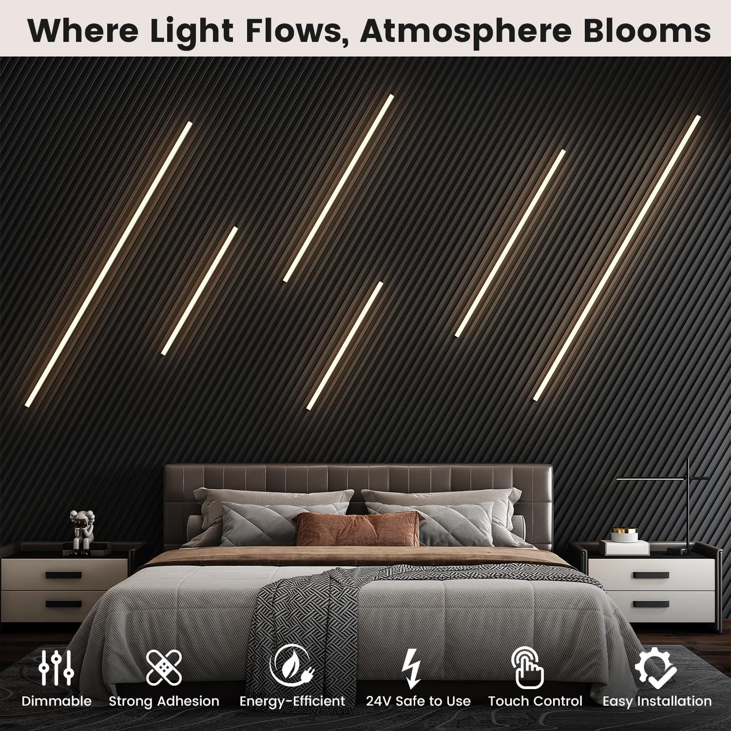 GloryAir slat wall light 24-inch length provides balanced lighting and decor.